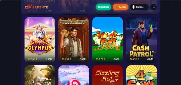 ArdenteBet Casino Giochi